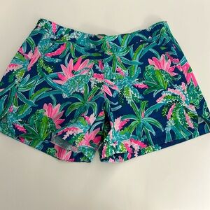 Lilly Pulitzer Shorts Size XS Blue Green Pink Ocean View Macaw NWOT